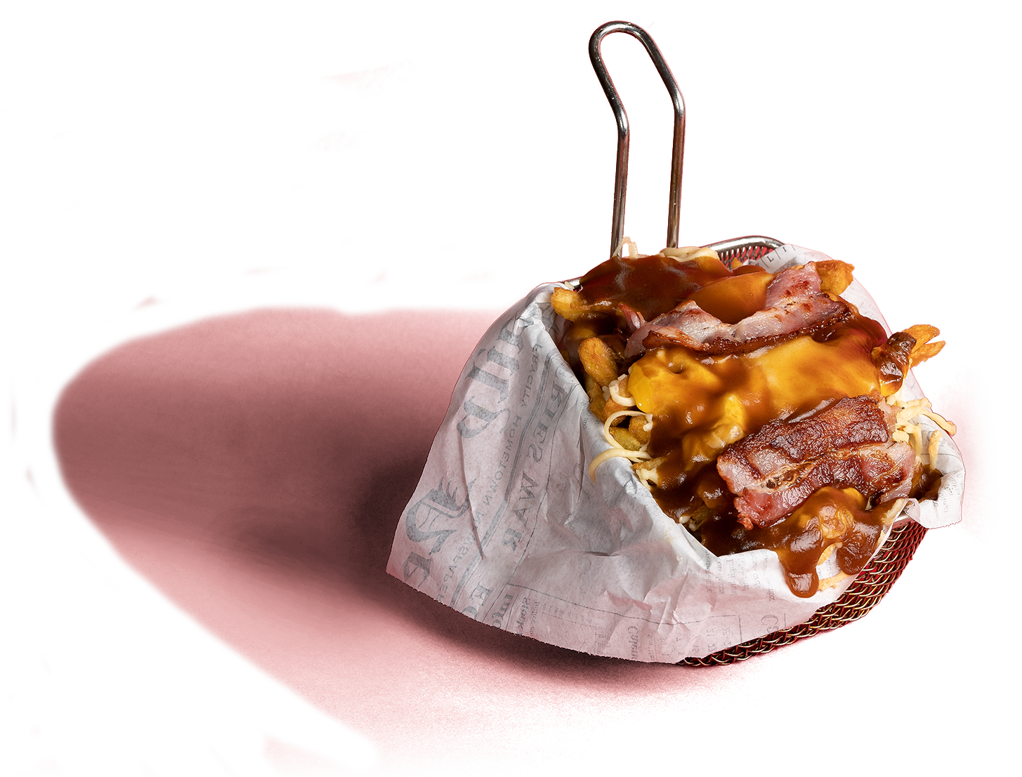 Poutine et frites avec fromage coulant
